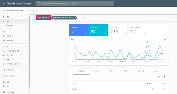 GMB 성과와 (online) SEO성과 분석_3_웹조회수_구글 서치 콘솔