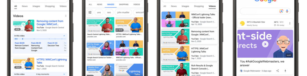 VideoObjectSchema가 구글에 표시되는 예시-구글일반검색-구글동영상검색-구글이미지검색-구글디스커버검색