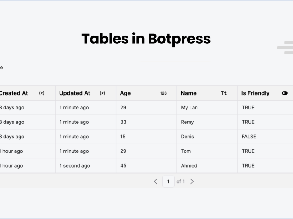 botpress-테이블-table