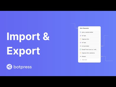 봇 가져오기 및 내보내기-botpress